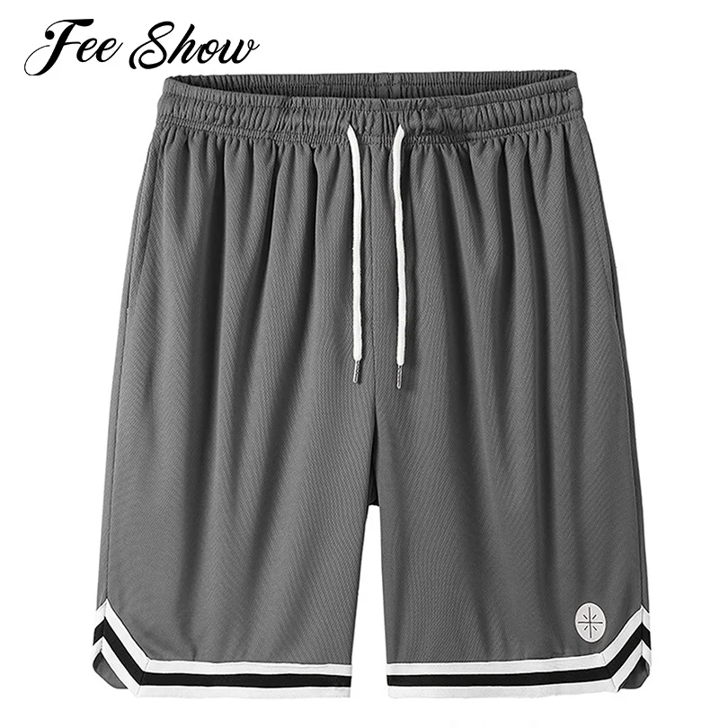 

Men Breathable Net Fabric Sport Shorts Elastic Waistband Drawstring Dry Quickly Casual Shorts Basketball Football Sport Bottoms
