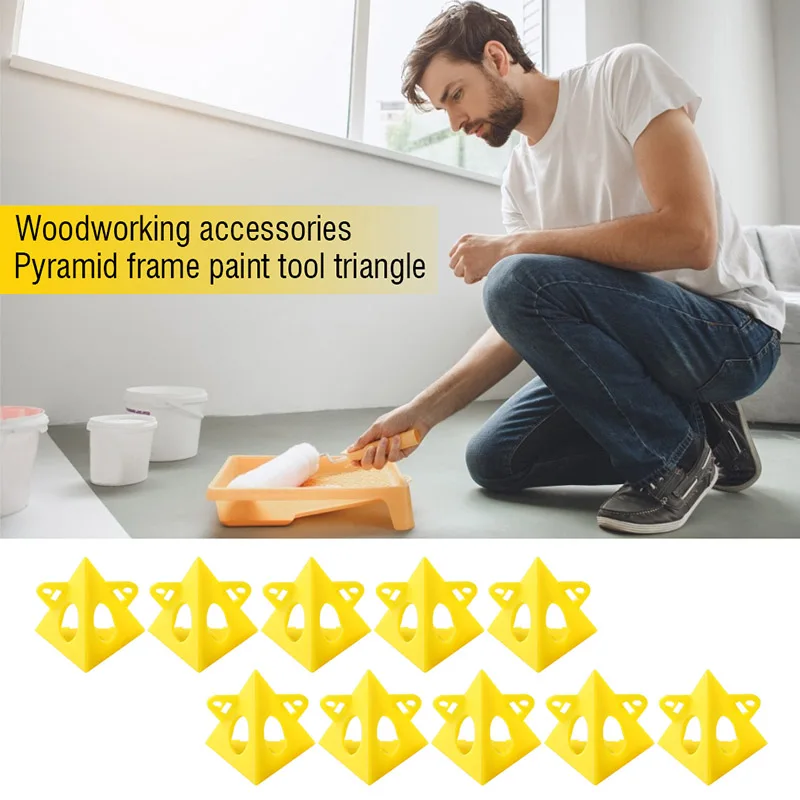 

10pcs Pyramid Stands Set Triangle Stands Paint Tool Triangle Paint Pads Feet for Woodworking Carpenter Accessories Paint Pads