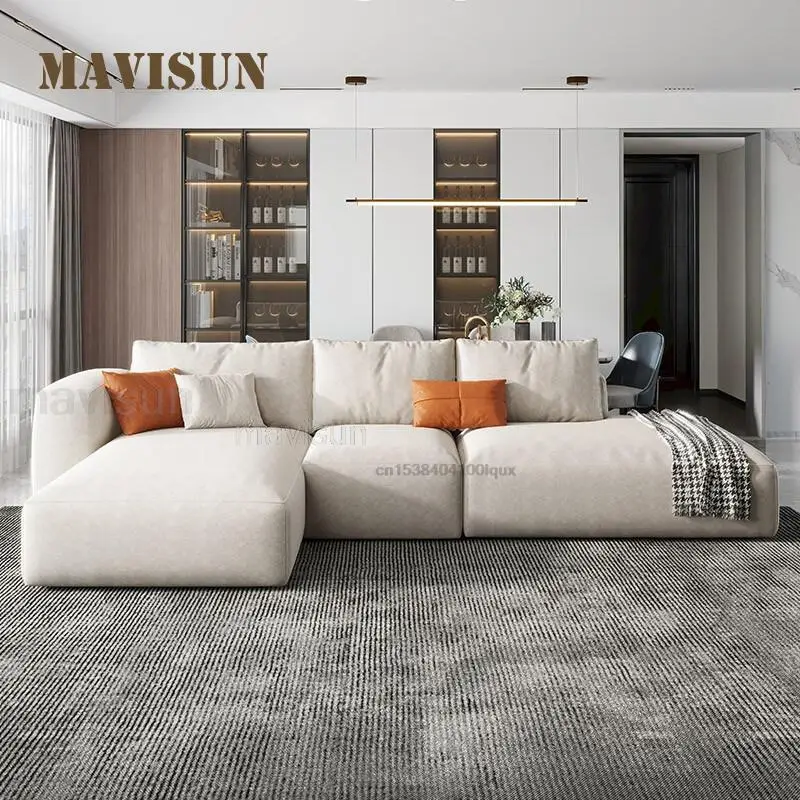 

2022 New Technology Cloth Sofa Living Room Modern Minimalist Light Luxury Small Apartment White Shaped Sofa Hotel Furniture