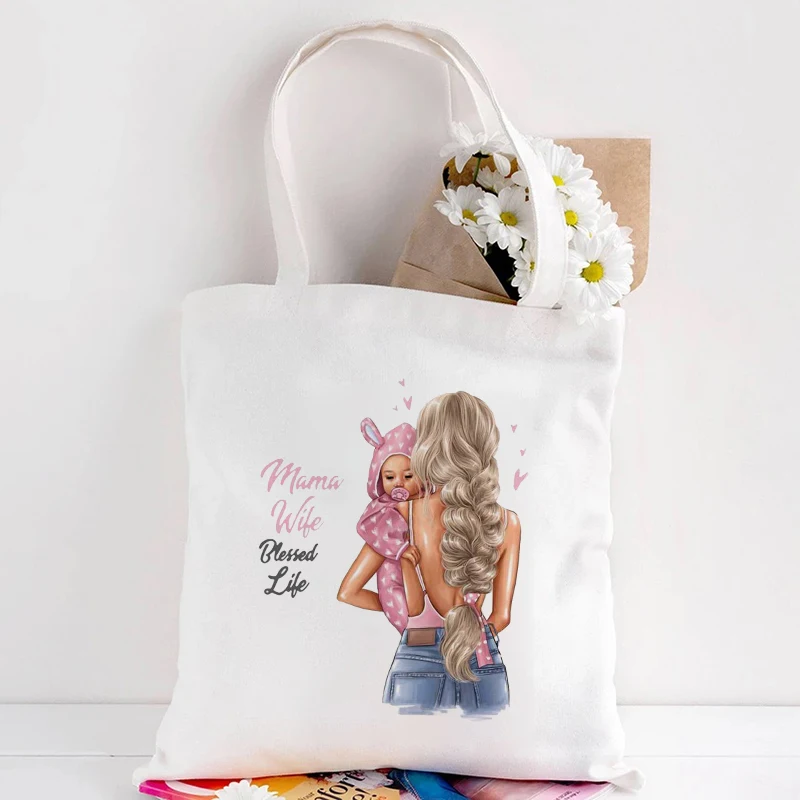 Женская сумка для покупок сумки тканевая с графическим рисунком на день матери