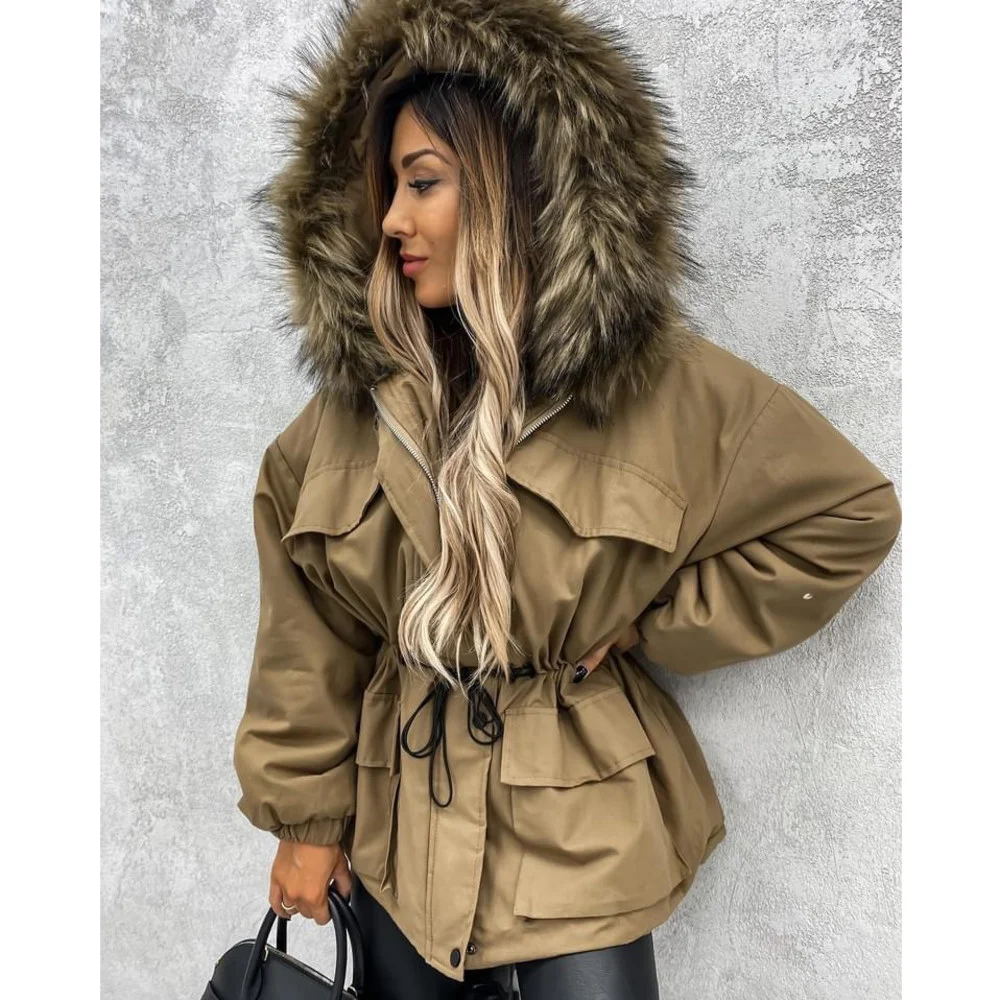 Women's Winter Coat Padded Warm Casual Hooded Winter Clothing Padded Jacket