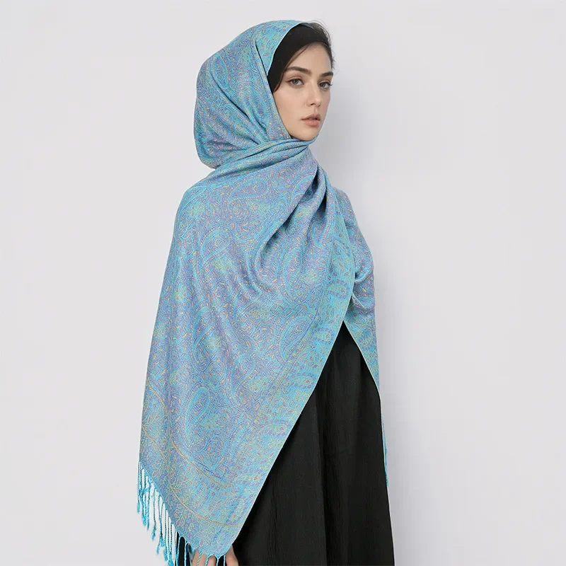 Роскошный бренд осенняя кашемировая шаль из пашмины женская накидка теплые