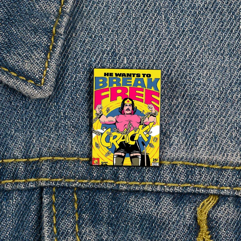 

Fashion Break Printed Pin Custom Funny vintage Brooches Shirt Lapel teacher Bag Cute Badge Cartoon pins for Lover Girl