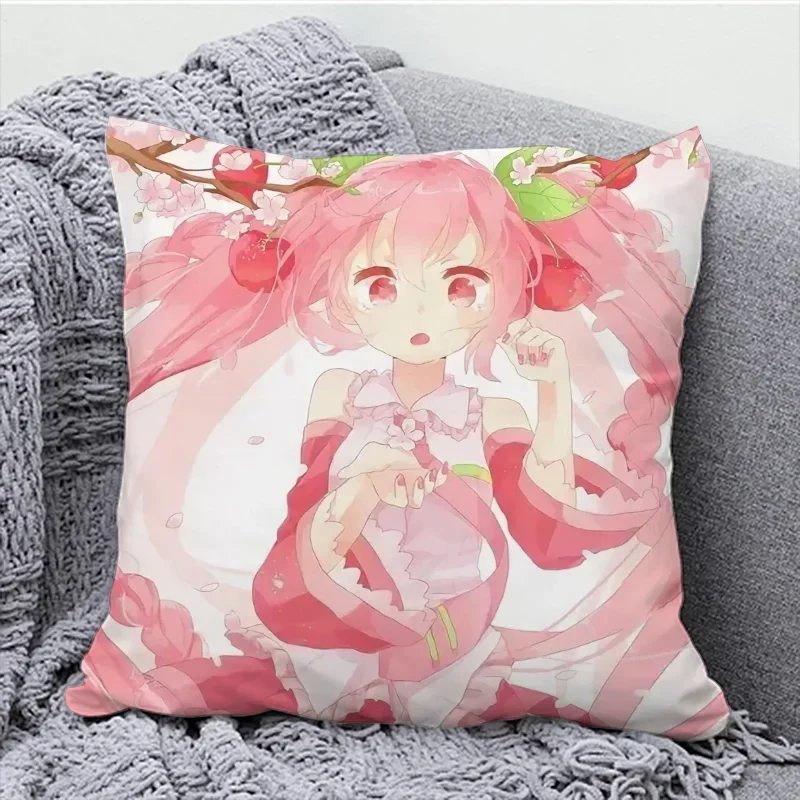 Декоративные Наволочки H-Hatsune Miku 45x45 См Роскошные Чехлы Для Автомобильных Сидений