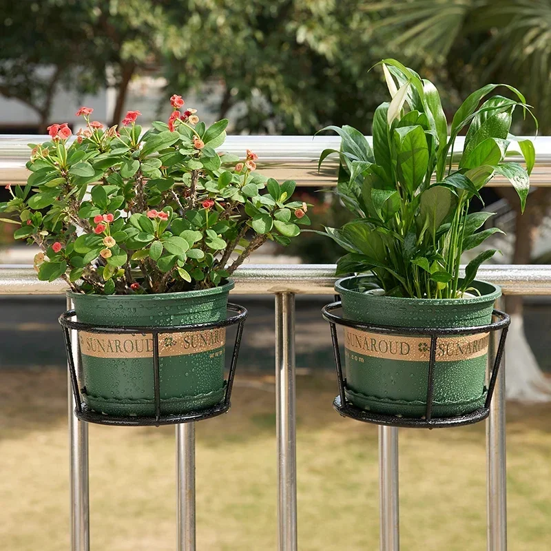 1/2/3 шт. балконный круглый цветочный горшок корзина железные перила забор