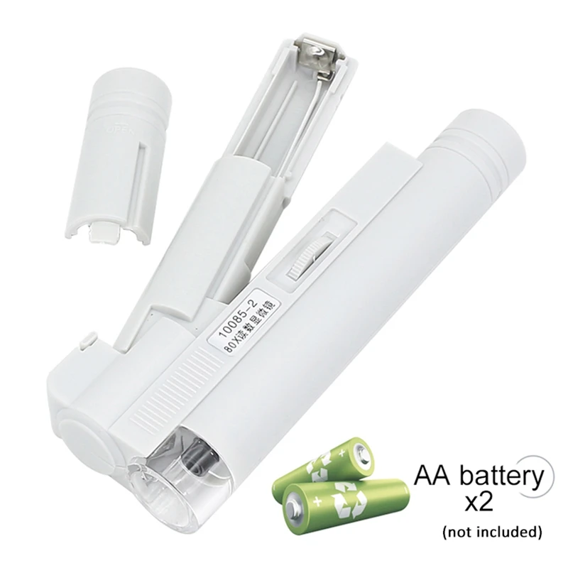 Карманный микроскоп для чтения 80X 100X белая фотошкала складная увеличительная