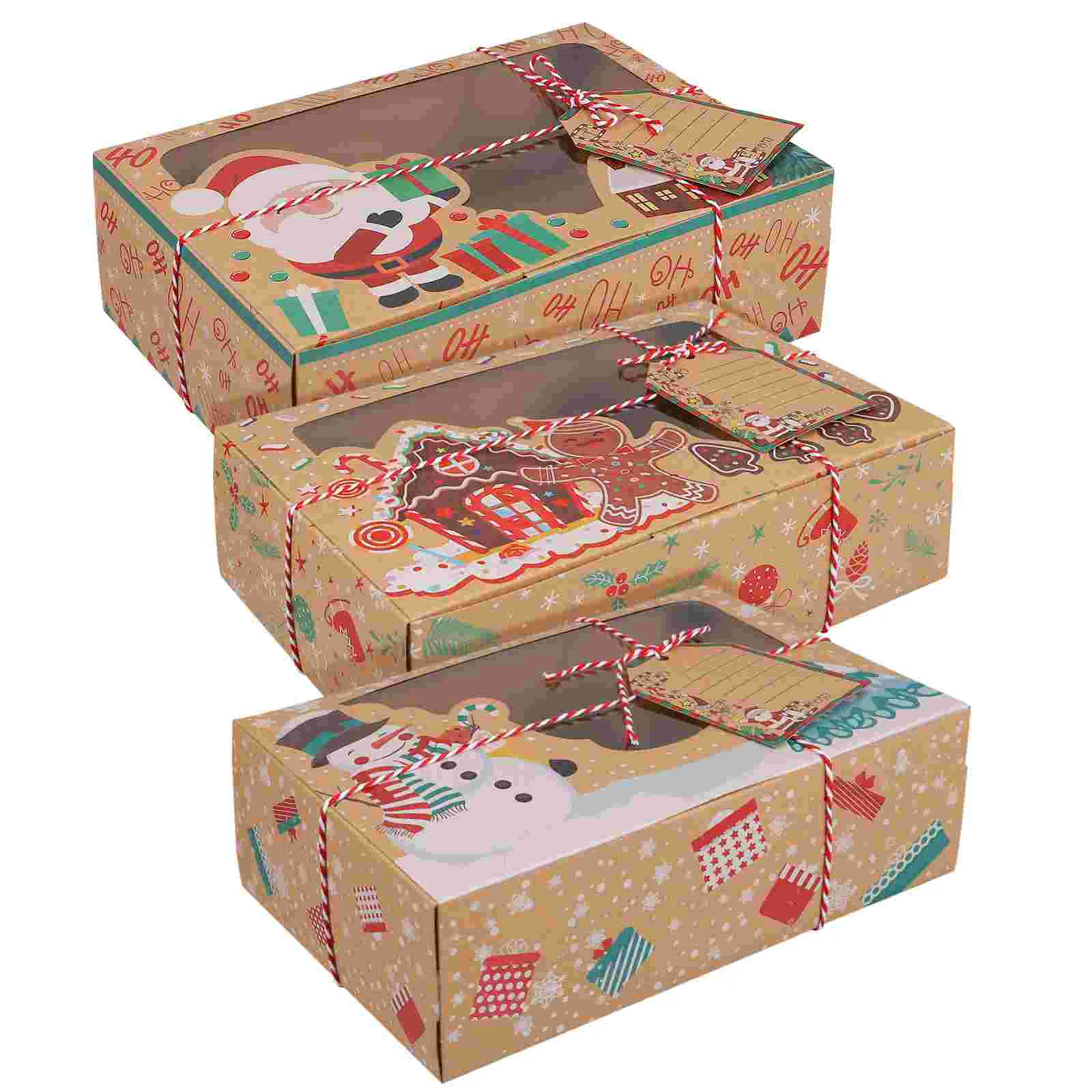 

Christmas Boxes Cookiegift Giving Tins Party Favor Holders Candy Treat Dessert