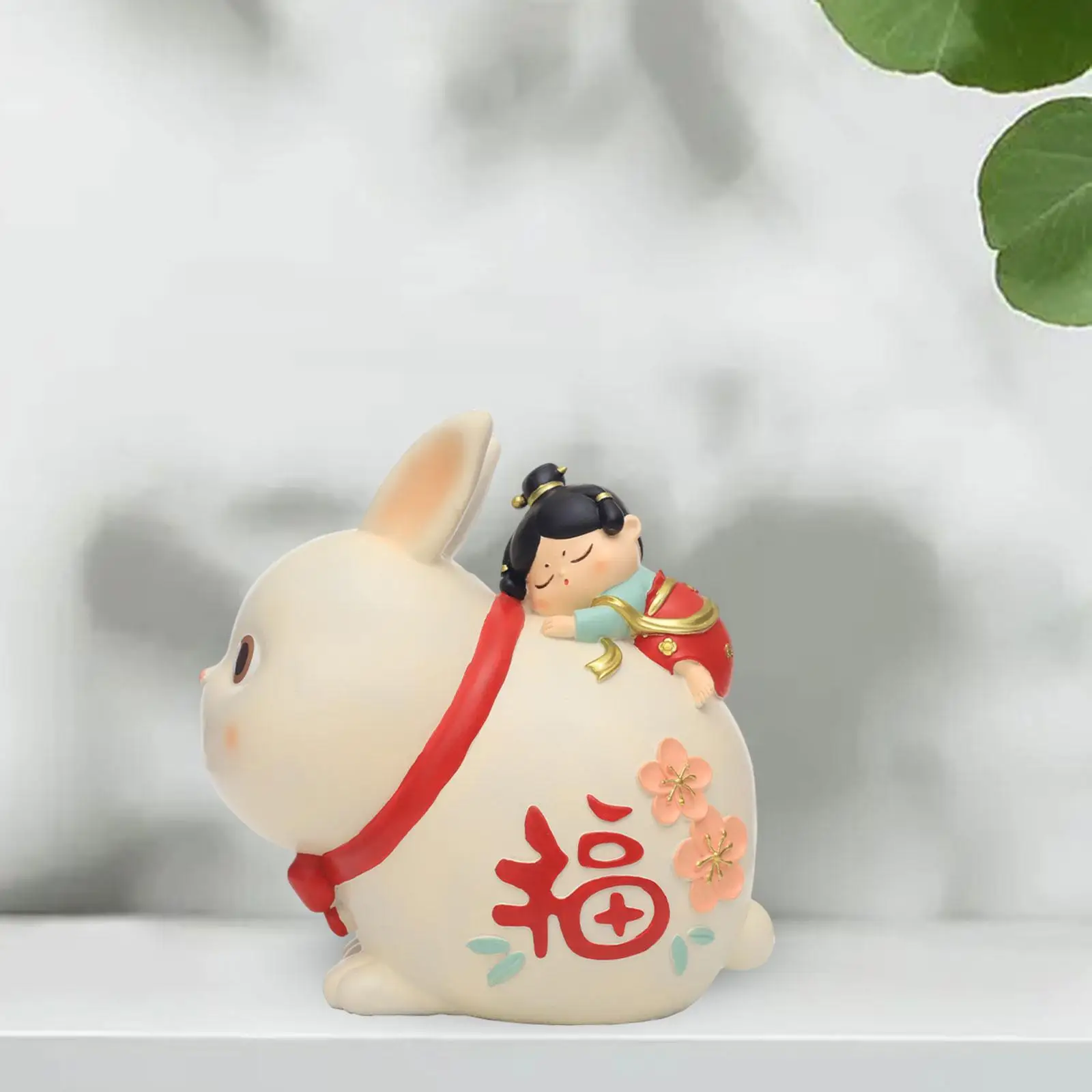 

Resin Rabbit Figurine Piggy Bank Chinese New Year Decoration Festival Gift New Year Gift Rabbit Statue Decor for Girls Boys Kids