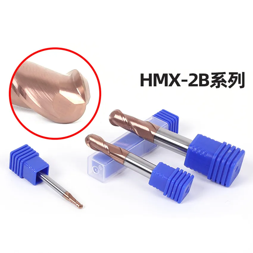 ZCC.CT  HMX-2B-R7.0 / HMX-2B-R8.0 / HMX-2B-R10.0   68HRCcnc milling cutter cutting tools Two flute ball end mills  1PCS/BOX