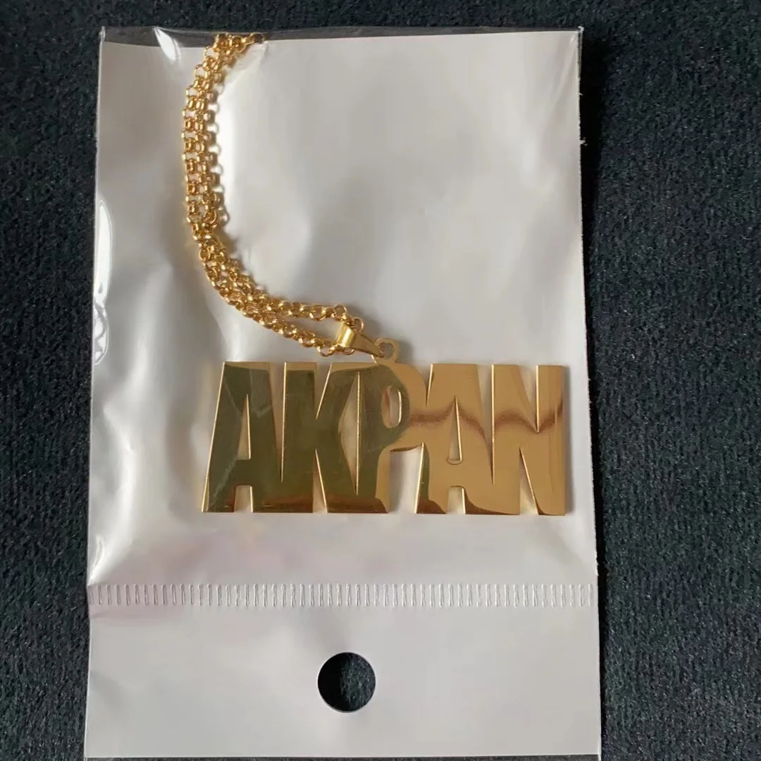 Customized Name Necklace For Men Women Personalized Big Initial Letter Nameplate Pendant Cuban Chain Necklaces Handmade Gifts