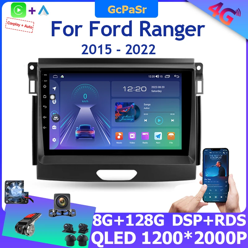 

Автомагнитола для Ford Ranger, мультимедийный видеоплеер для Ford Ranger 2015-2022, Android 12, навигация, GPS, Авторадио, сенсорный экран, Carplay IPS