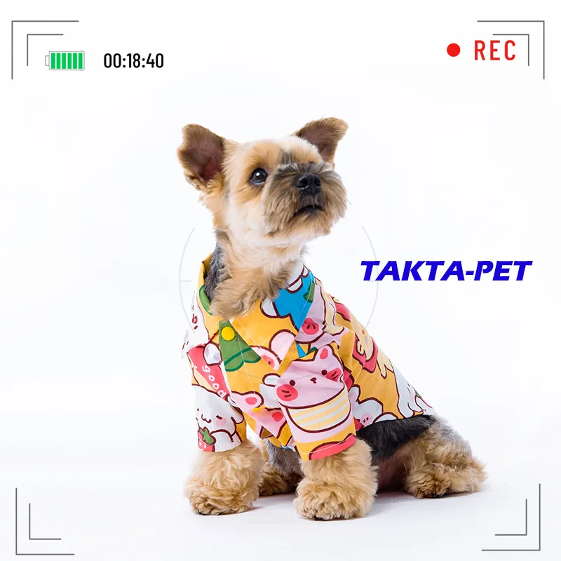 

2023 [New Product] Fashion Pet Cartoon Shirt Large And Small Dog Jacket CuteZoo Graffiti Clothes M-9XL
