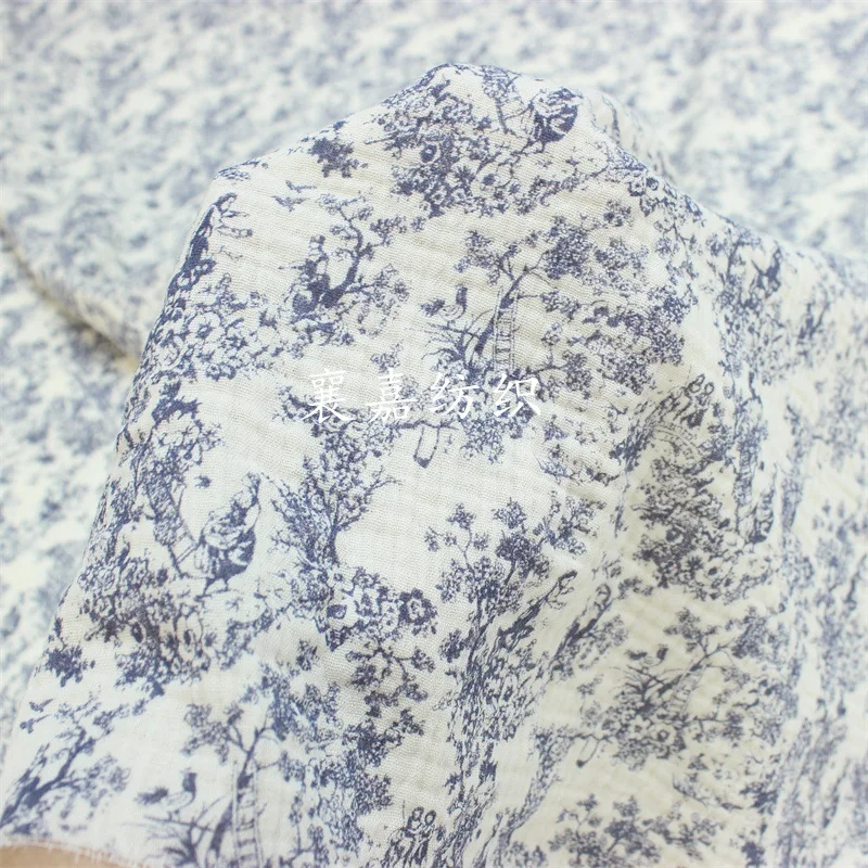 

Нордическая Ретро Маленькая Цветочная хлопковая двойная Марля креп Домашняя одежда пижамная ткань