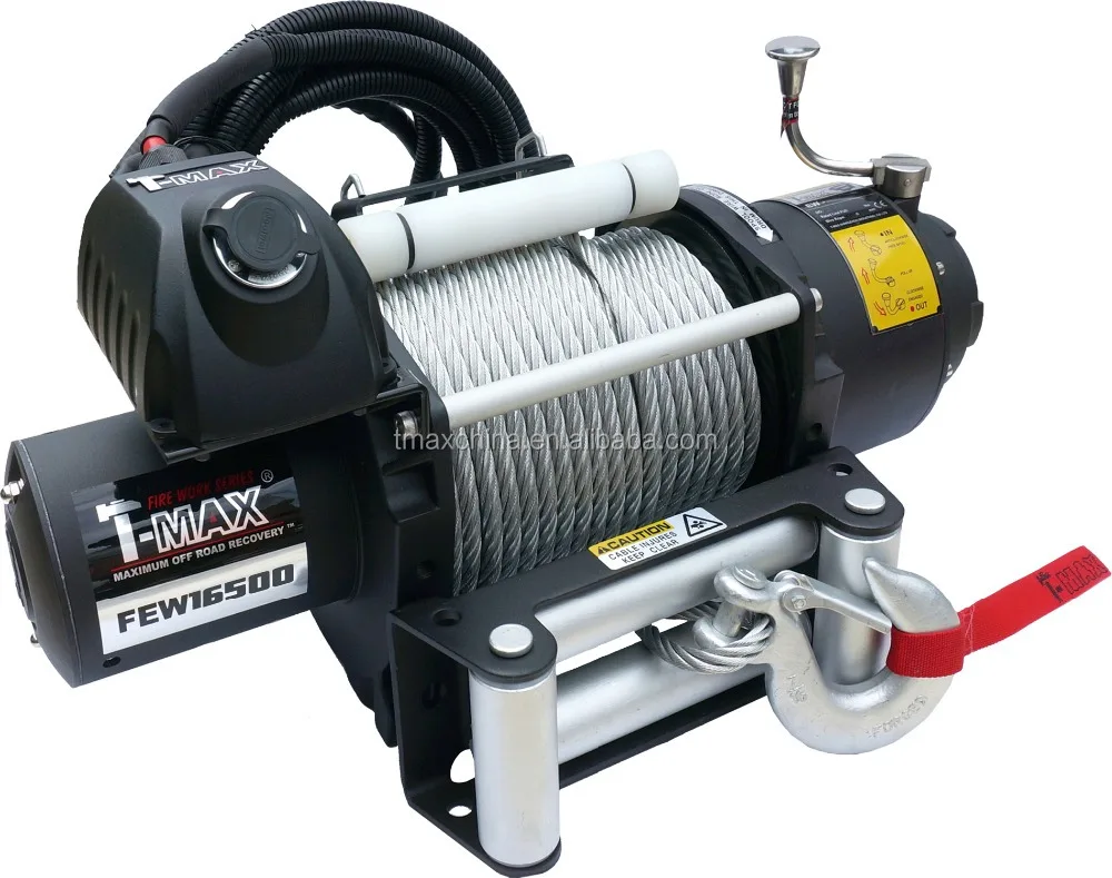 

T-max 16500lbs DC 12v 24V industrial winch truck winch