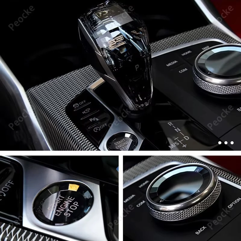 Фото Хрустальная ручка рычага переключения передач для BMW G20 G26 G29 G22 G28 G21 G16 G15 G23 X7 G07 X3 G01 X4 G02 iX3 G08 Комплект ручек переключения передач №4