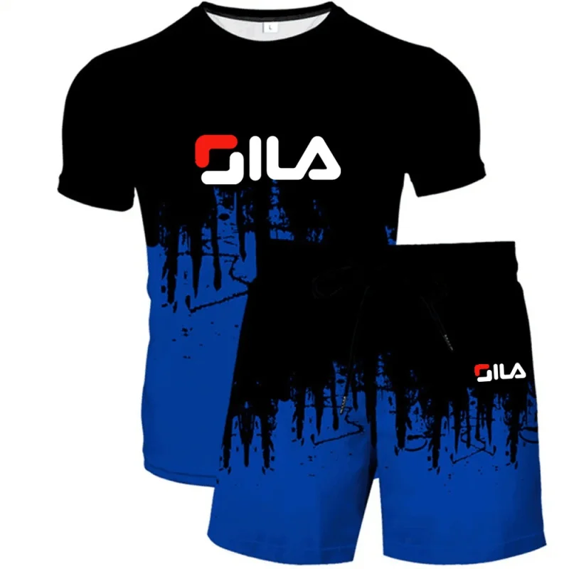 Summer new men's short-sleeved shorts suit high-quality men's short-sleeved T-shirt men's beach pants breathable anti-pilling me