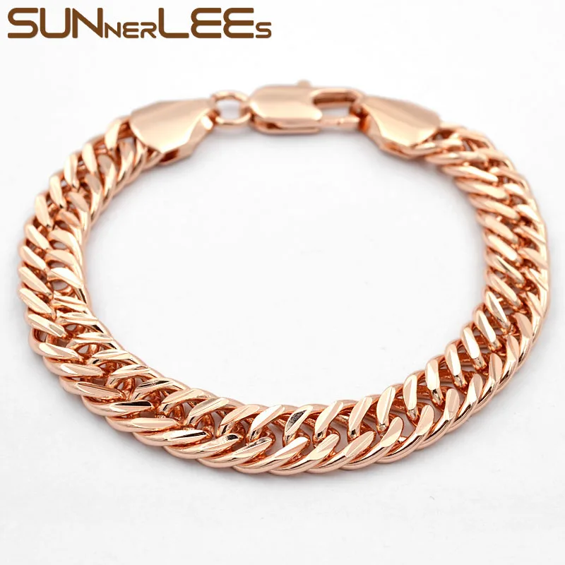 

Браслет SUNNERLEES из кубинской цепи с покрытием из белого розового золота, 9 мм, C76