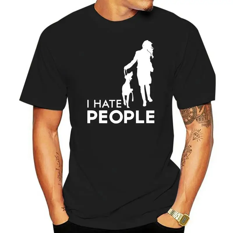 

I Hate People I Love Dog National Dog Day Black T-Shirt S-3Xl Apparel Casual Tee Shirt