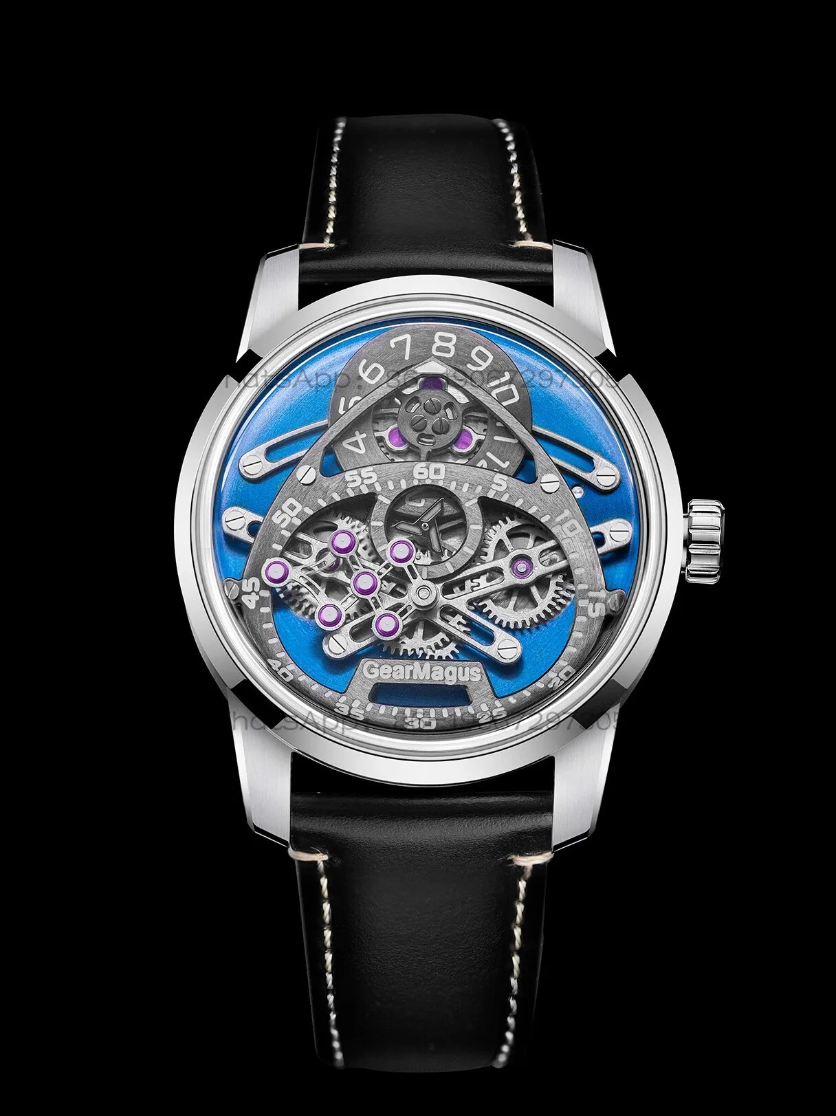Фото Мужские механические часы Time IslandGearMagus Magic Time с телескопическим механизмом, полностью автоматические, полые, светящиеся, модные №2