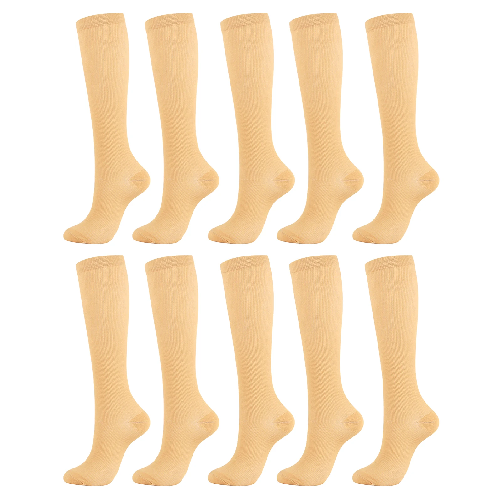 

5pairs Men Women Pregnancy Compression Socks Sports Athletic Varicose Veins Nurses Flight Travel For Running Knee High Stockings