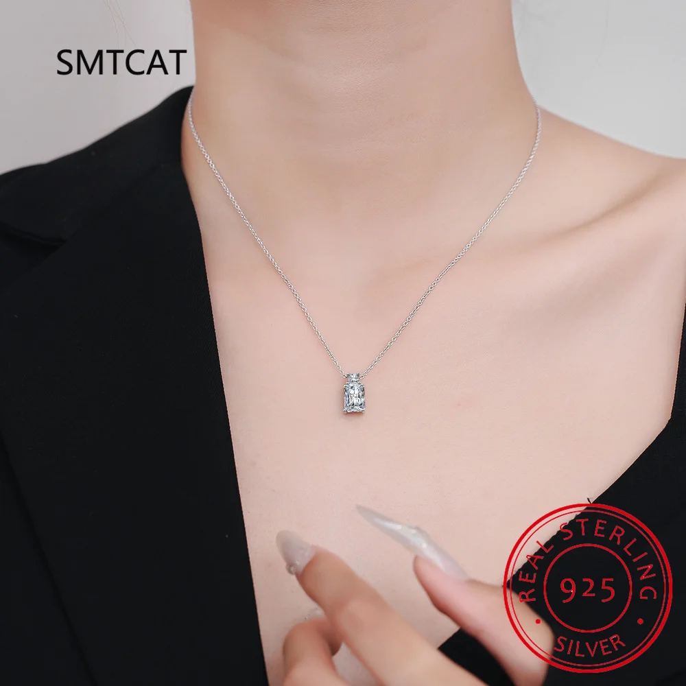 Изумрудная огранка небесно-голубой топаз сапфир стерлинговое серебро 925 пробы