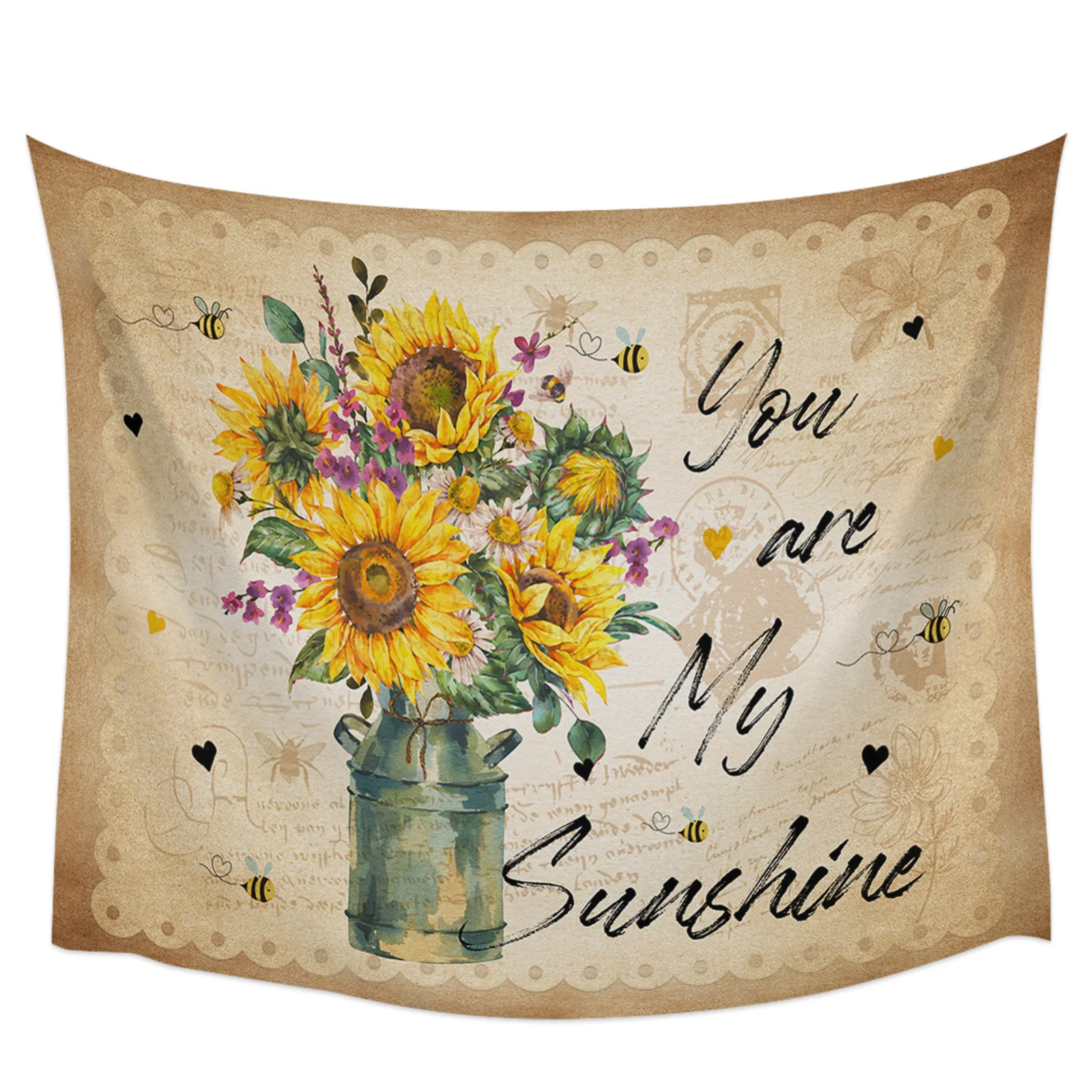 

Stamp Sunflower Bee Wall Tapestry Cloth Home Decor Bedroom Tapestry Boho Decor Tapestry Wall Hanging