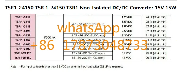 10 шт./лот TSR1-24150 TSR 1-24150 TSR1 неизолированный преобразователь постоянного тока 15 В Вт