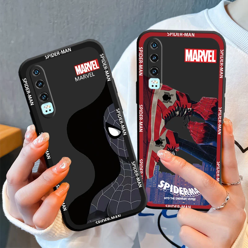 

Marvel Venom Suit spiderman Phone Case For Huawei P50 P40 P30 P20 Lite 5G Nova Plus 9 SE Pro 5T Y9S Y9 Prime Y6 Balck TPU