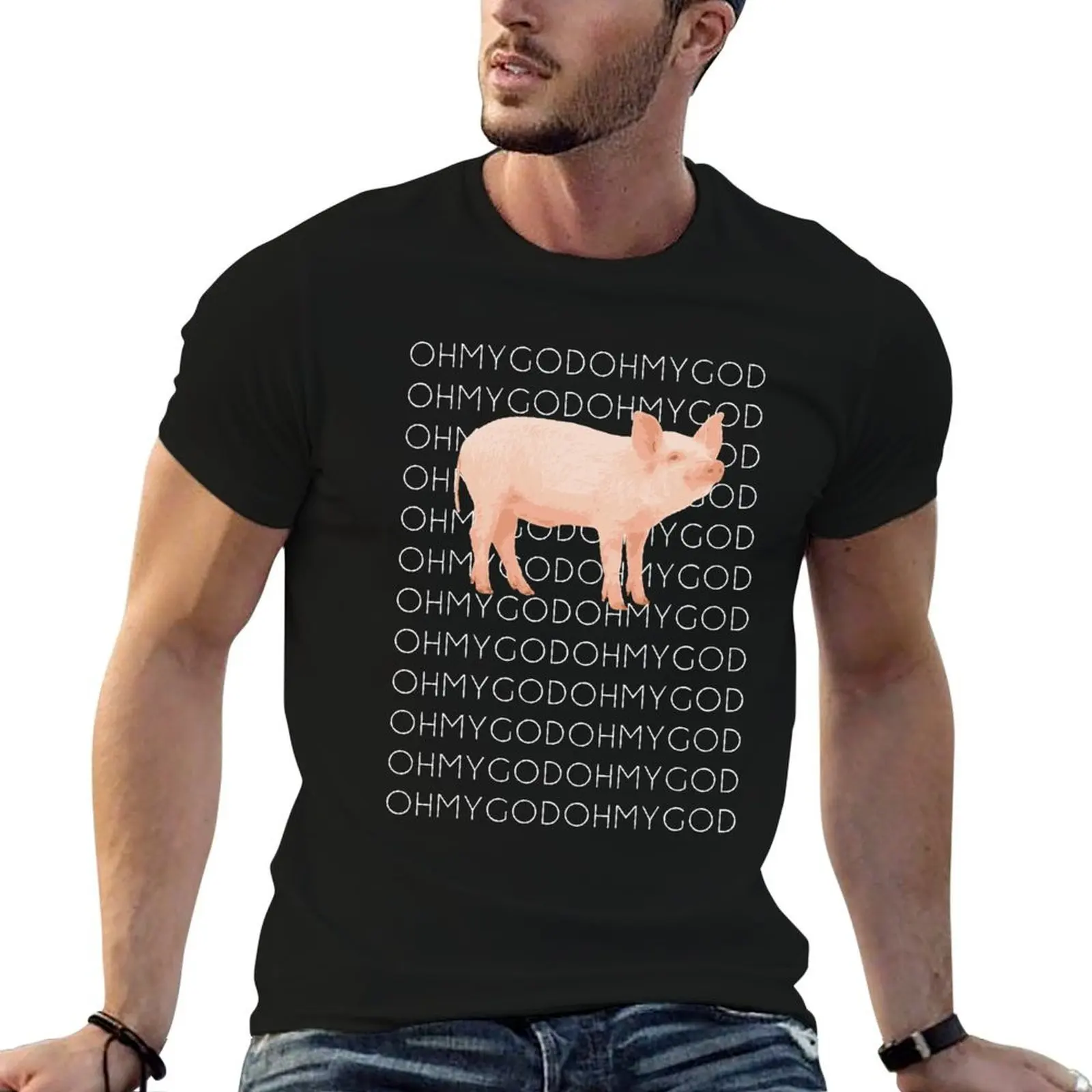 Фото Футболка Shane Dawson Oh My God Pig, мужская однотонная футболка, мужская футболка с графическим принтом, футболки с графическим рисунком для мужчин, футболка №1