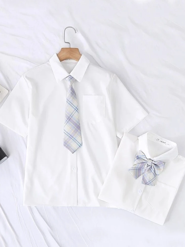 Женская белая рубашка JMPRS с коротким рукавом школьные Топы в японском стиле