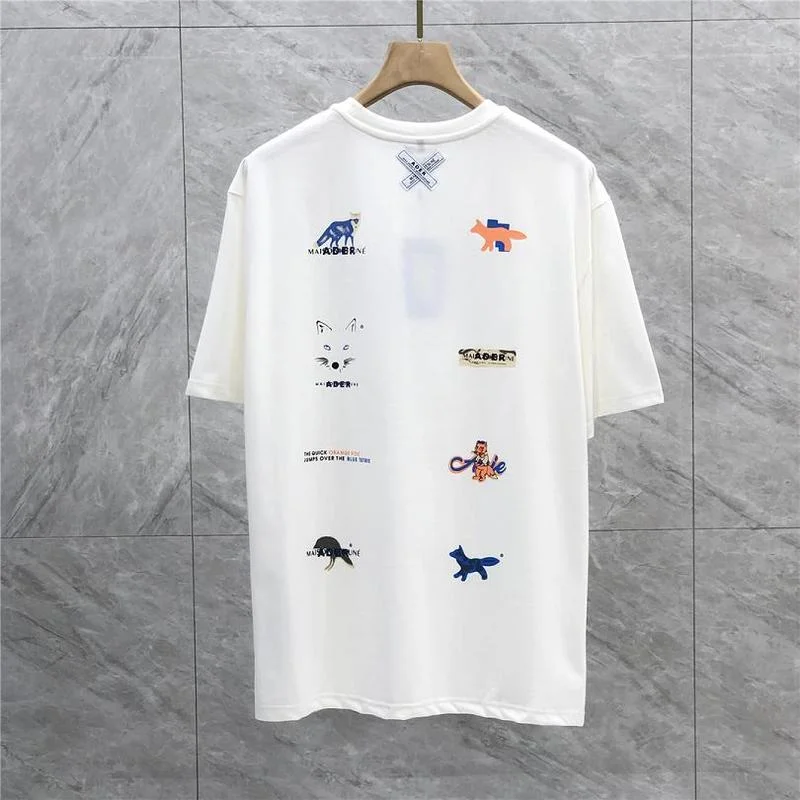 

22SS Different Fox Logo Print Embroidery ADER ERROR T Shirt Men Women EU Size 100% Cotton ADER Top Tees Streetwear Summer Parkas