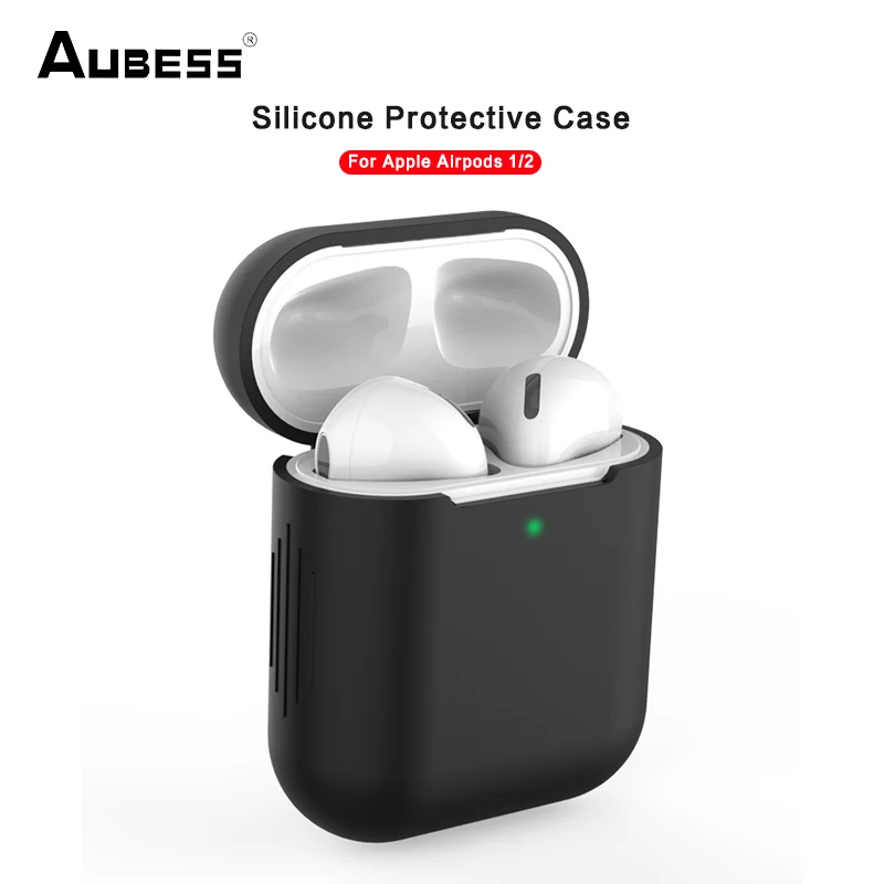 

Aubess силиконовый защитный чехол для наушников Apple Airpods 1/2, аксессуары для беспроводной Bluetooth-гарнитуры, силиконовый чехол