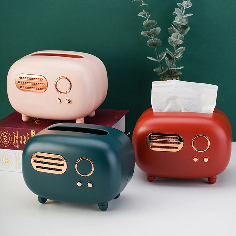 

Case Holder Case Retro Paper Ornament Organizer Napkin Craft Napkin Multi-function Wipes Wet Desktop Storage Radio Decoration