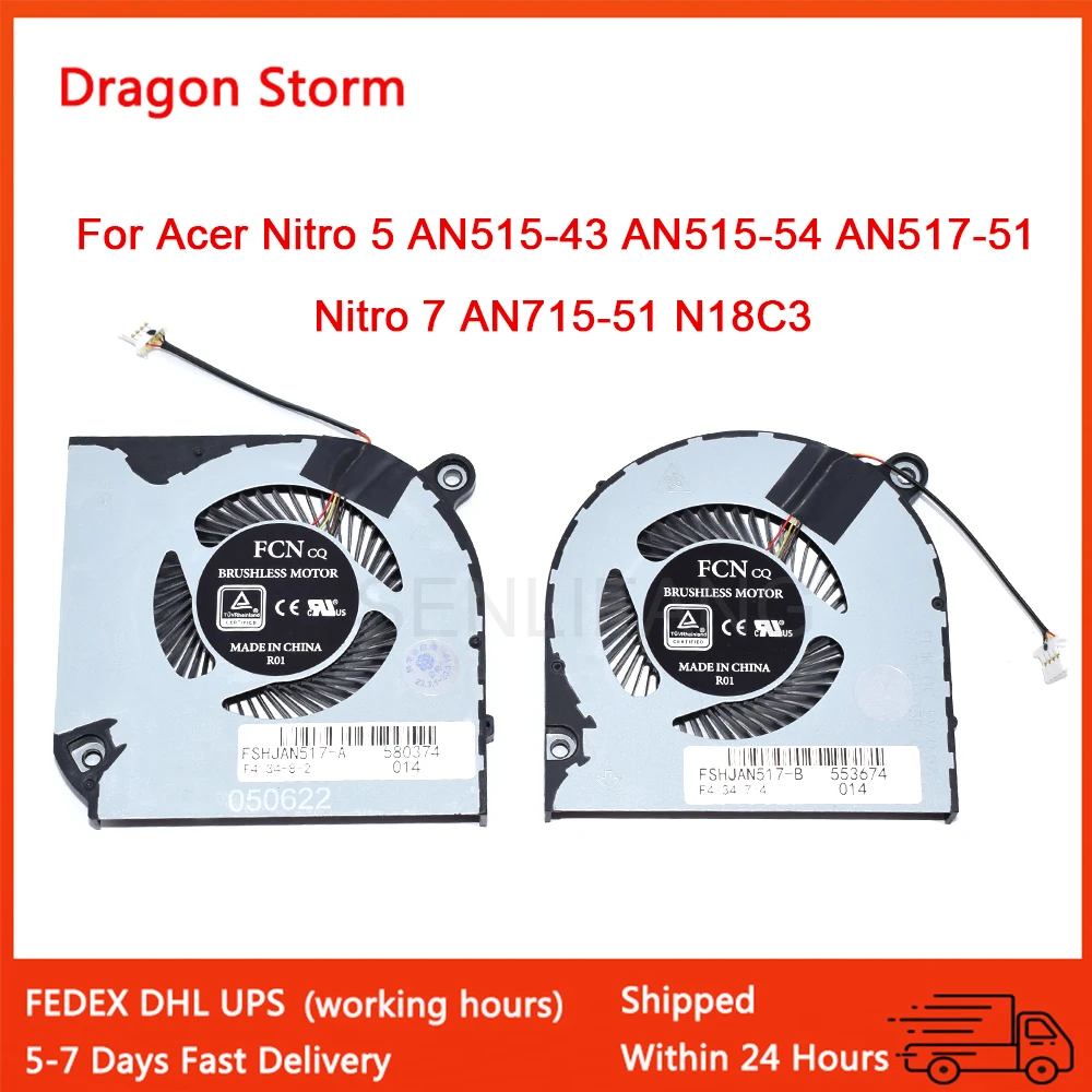 For Acer Nitro 5 AN515-43 AN515-54 AN517-51 Nitro7 AN715-51 N18C3 Notebook PC Fans Radiator Cooler GPU CPU Cooling Fan For Acer Nitro 5 AN515-43 AN515-54 AN517-51 Nitro7 AN715-51 N18C3 Notebook PC Fans Radiator Cooler GPU CPU Cooling Fan