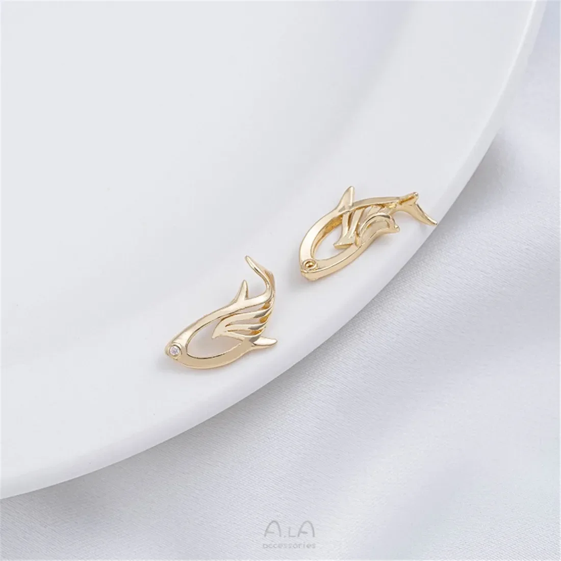 14 К позолоченный морской жизни кулон в виде дельфина и звезды DIY жемчужный