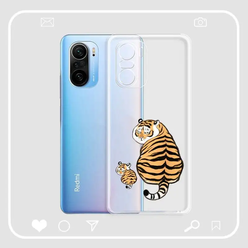 Симпатичный чехол с изображением тигра для телефона Samsung S20 S10 lite S21 plus Redmi Note8 9pro