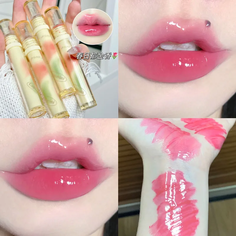 

Cappuvini Ice Transparent Wave Lip Glaze Water Llight Lip Gloss Lip Frozen Iced Tea Mirror Nude Glass Lip Gloss Lipstick