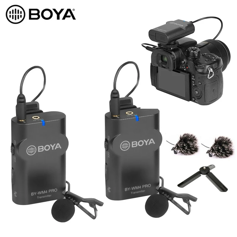 

BOYA BY-WM4 Pro WM8 Pro Wireless Studio Condenser Microphone System Lavalier Lapel Interview Mic for Phone Dslr Cameras
