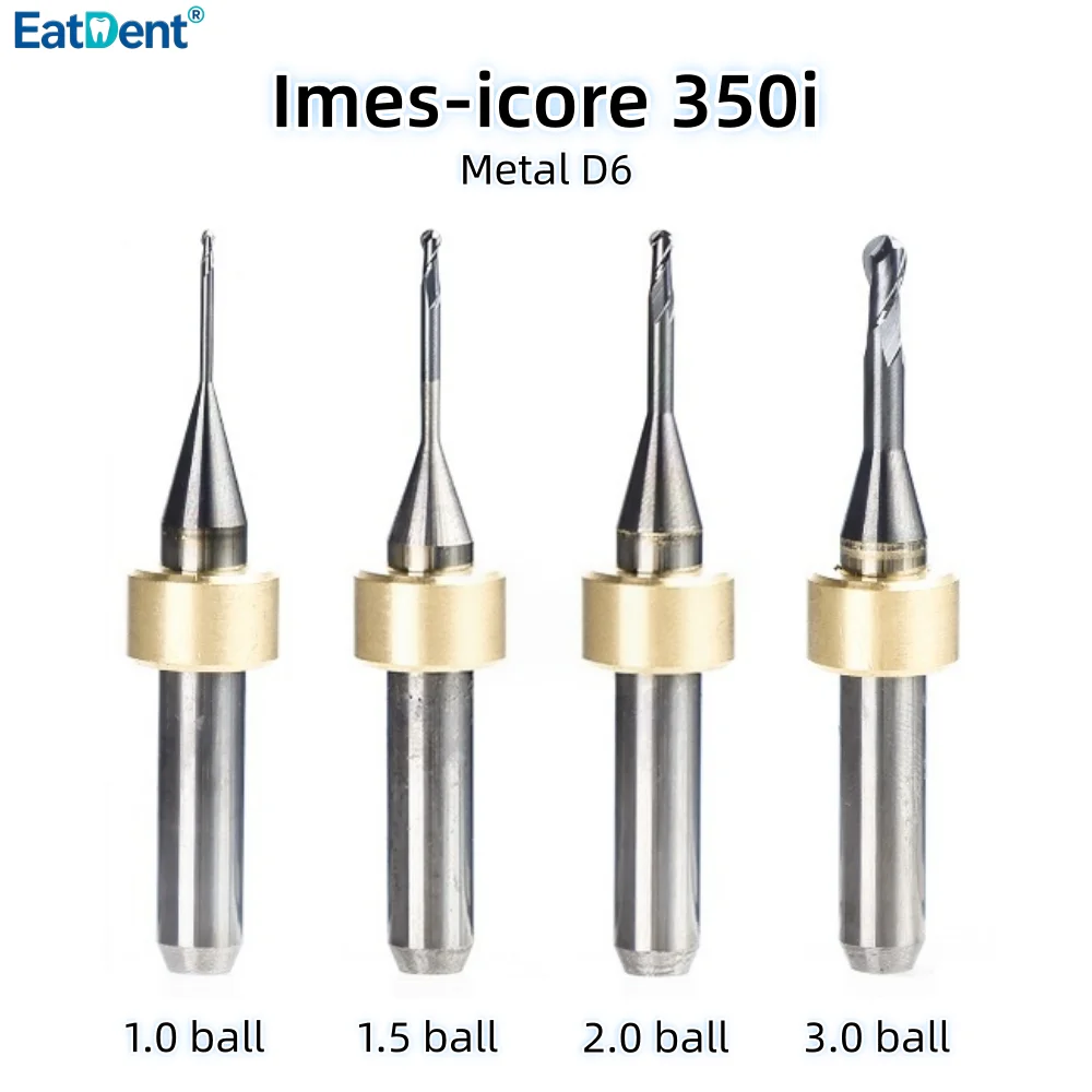 Фото Фрезы Imes Icore 350i для обработки металлов, таких как титан и CoCr, хвостовик D6, длина 50 мм, фреза для CAD/CAM, зуботехнические шлифовальные сверла. №3