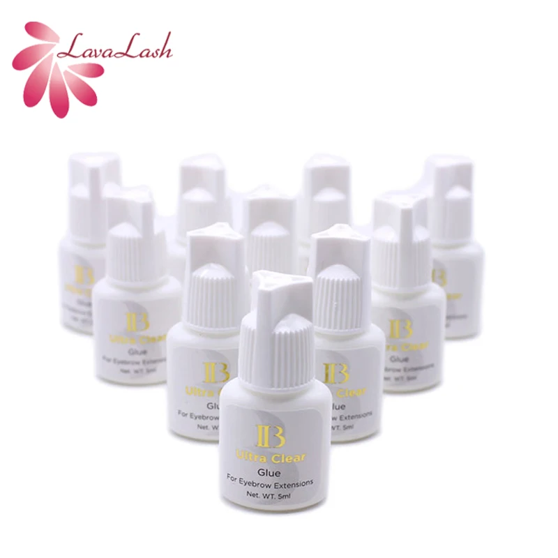 

Ультрапрозрачный клей IB для наращивания ресниц, 10 бутылок, корейский оригинальный прозрачный Быстросохнущий прочный клей для практики новичков, 5 мл