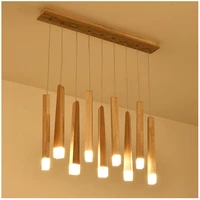 2022 modern led chandelier living room wooden chassis lighting match acrylic chandelier duplex floor staircase decorative lamp