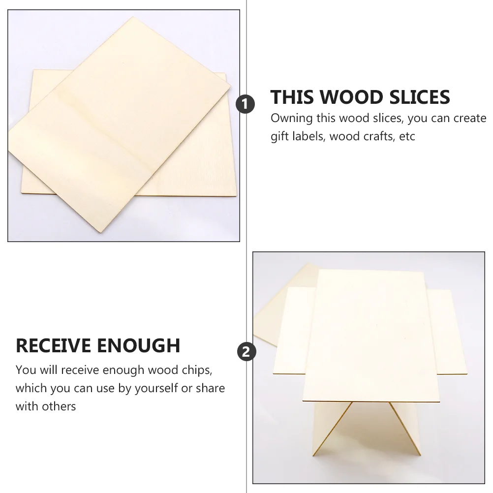 

Wood Wooden Diy Blank Chips Pieces Unfinishedaccessories Painting Rectangular Boards Sheets Slices Balsa Crafts Craft Decorative