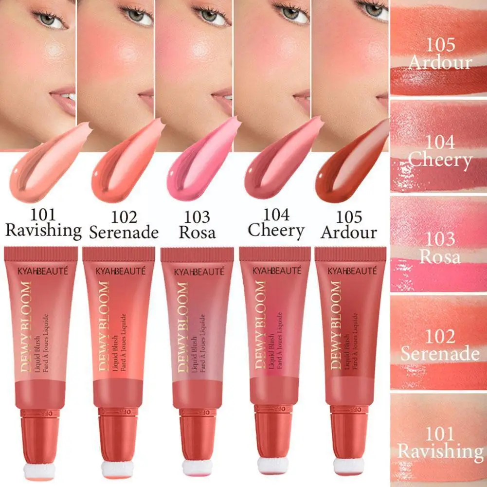 

1 шт., жидкие румяна, бархатные матовые блестящие пигментные оттенки, натуральный крем, красота, персиковые румяна, стойкие Румяна для скул, о...