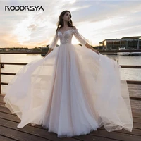 beach wedding dress boho robe de mari%c3%a9e for women 2022 civil country tulle appliques lace bohemian bridal gown custom made