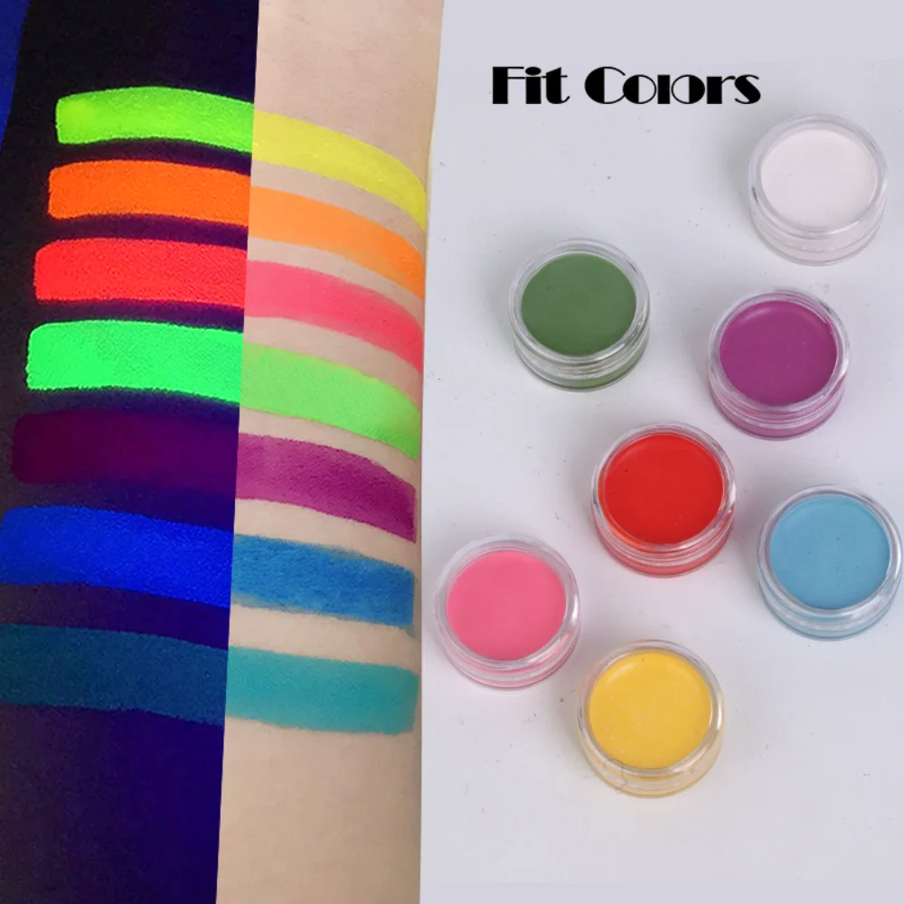 

12 Color Water Activated Eyeliner Halloween Makeup Face Body Painting UV Light Neon Pastel Eyeliner Glow in Dark Eye Liner