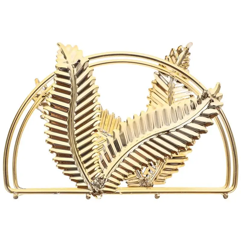 Держатель для салфеток бумажных Дизайн листьев Современный держатель Золотой