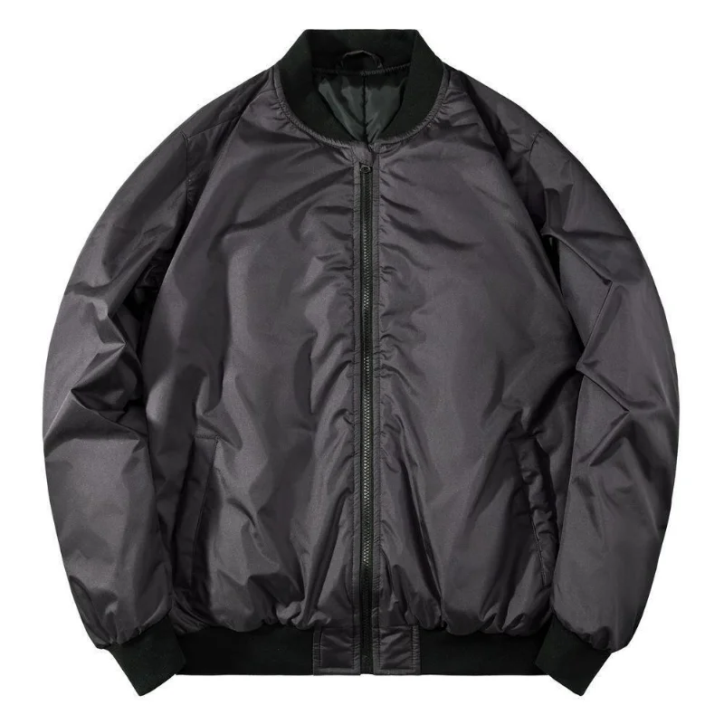 Men's Parkas Jacket Autumn Winter Fashion Loose Cardigan Pocket Coat Men's Casual Long Sleeve Zipped Stand Collar Jacket Parkas