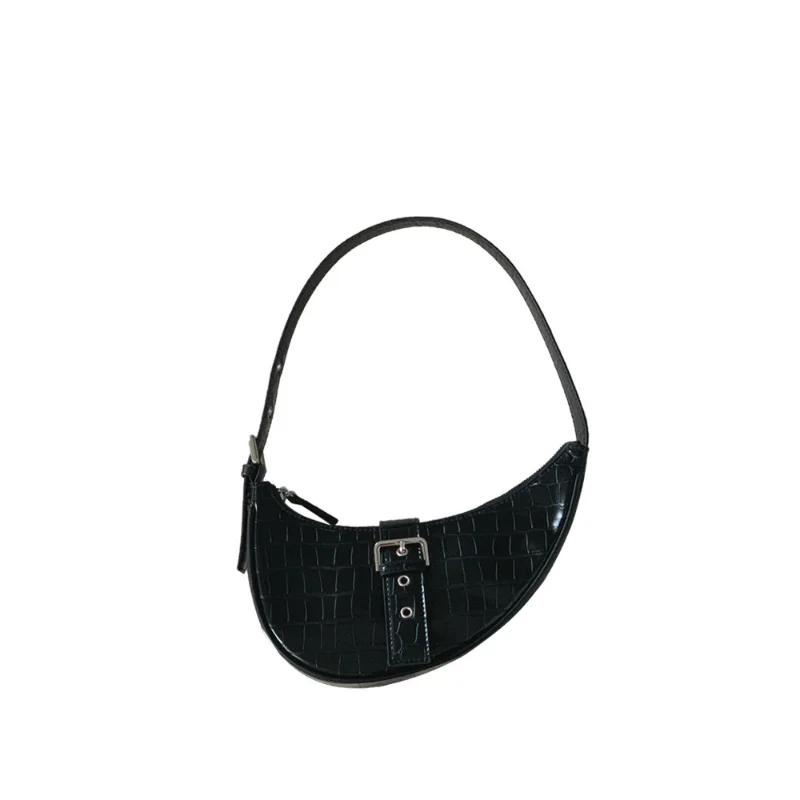 Spring 2023 Summer New Women's Bag Bag Fashion Black Crocodile Pattern Shoulder Underarm Bag All-Match Fashion Handbag for Women