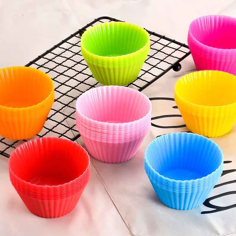 

12pcs Silicone Muffin Cup 7cm Silicone Mould Cake Mould Kitchen Baking Supplies