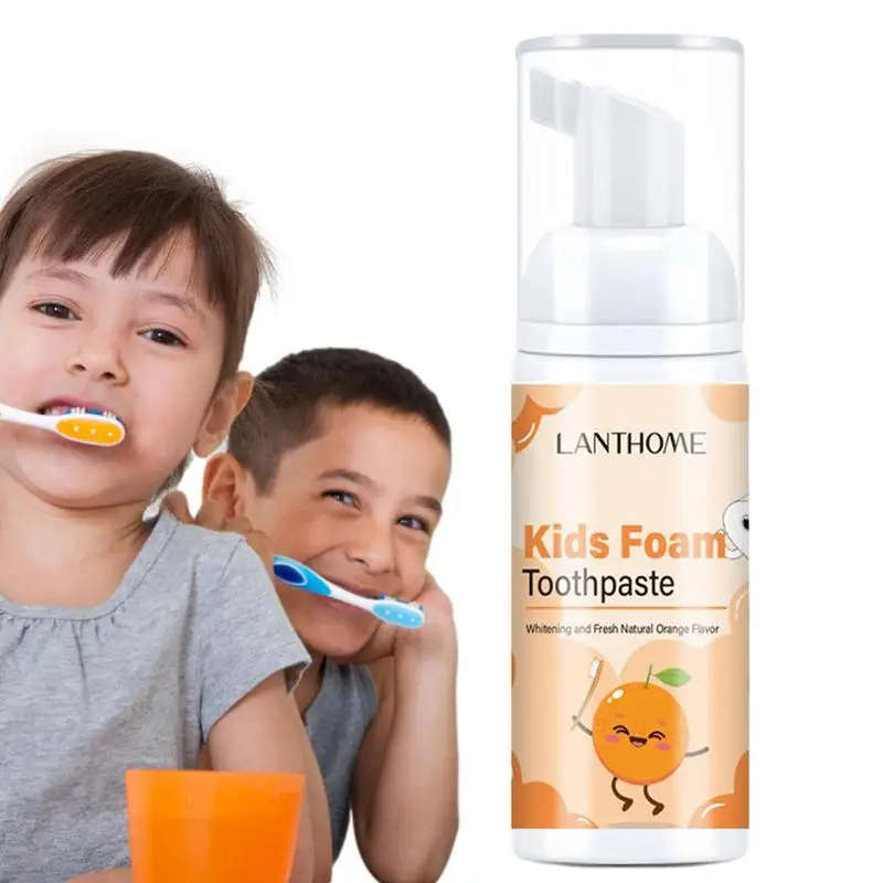 

Toddler Toothpaste 50ml Anti-Cavity Foam Toothpaste For Kids Natural Orange Foam Toothpaste Whitening And Fresh Cleaning The